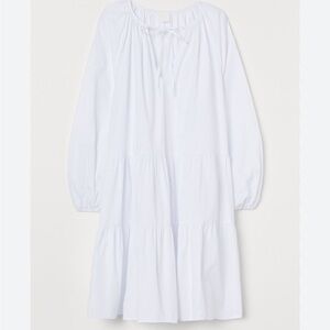 H&M Puffed Sleeve White Dress Size Small